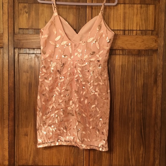 Rose Gold Sequin Mini Dress! - Picture 2 of 5